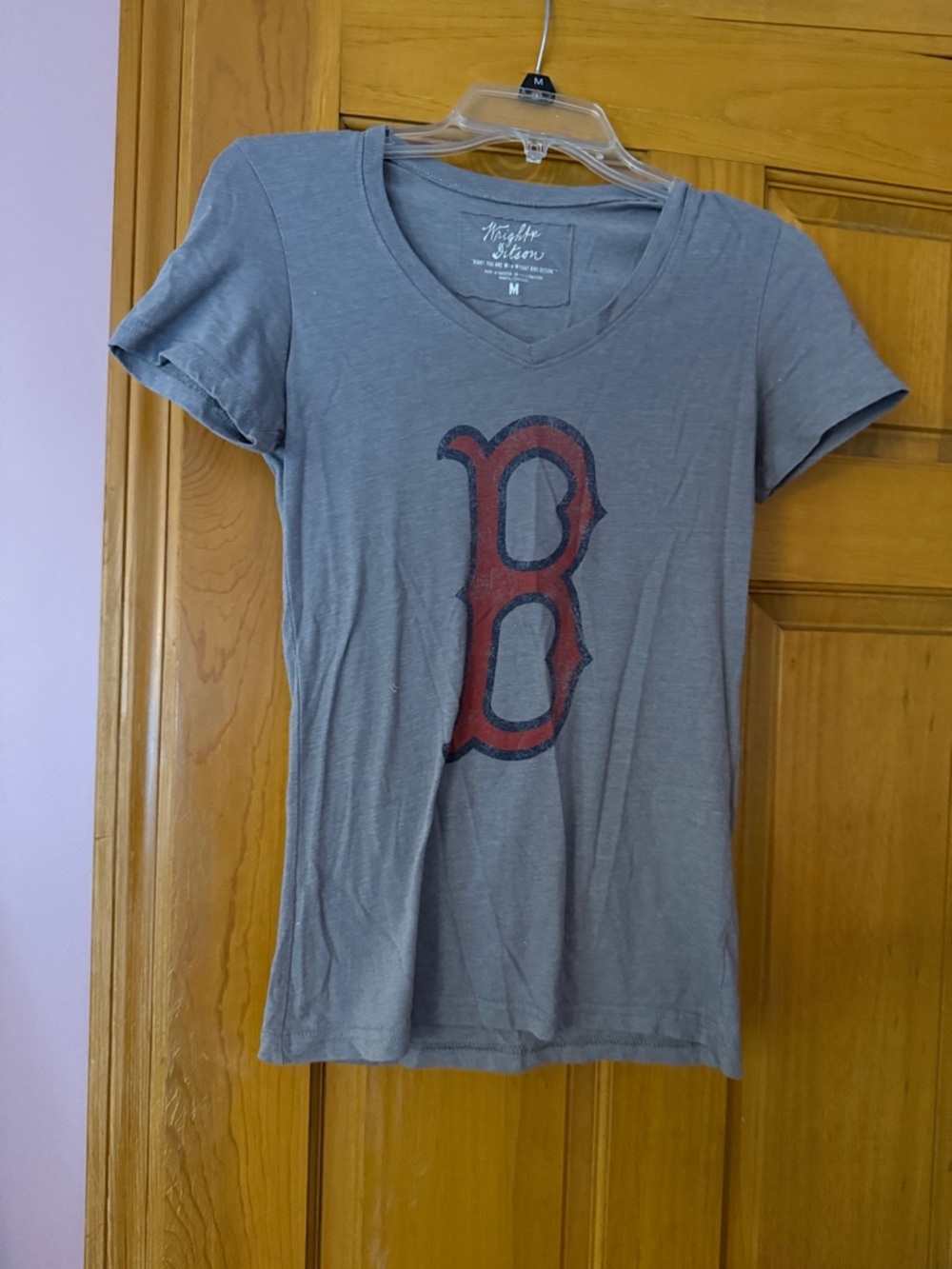 Boston Red Sox Gray V Neck Tee
